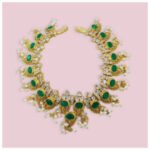 Mankolam Shaped Color Stone Necklace