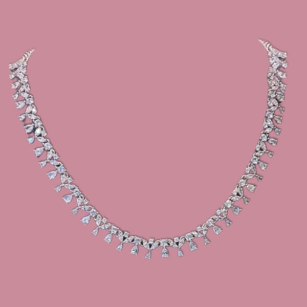 white stone diamond necklace