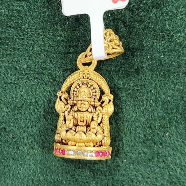 Sacred Gold Pendant Adorned with Gemstone