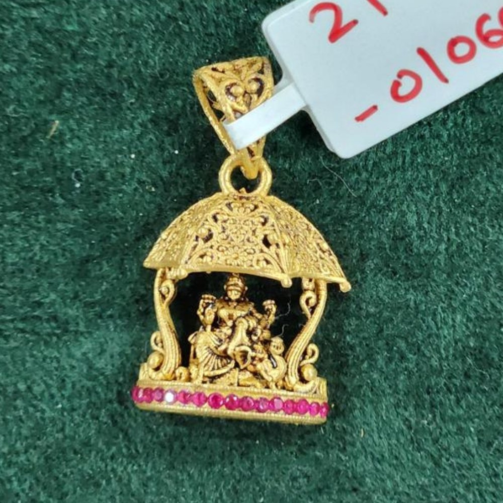 Gold God Pendant with Gemstone Elegance