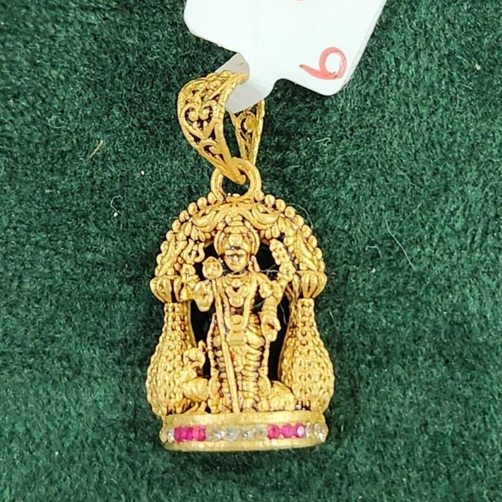 Gold God Pendant with Gemstone Elegance