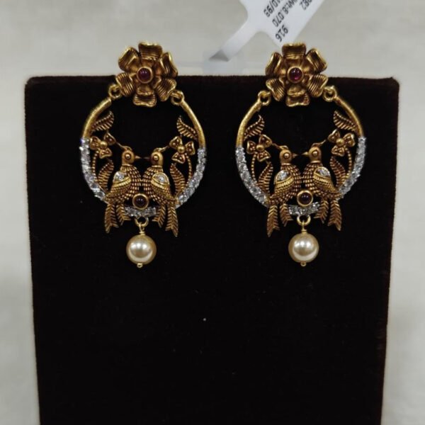 parrot Antique Gold Earrings