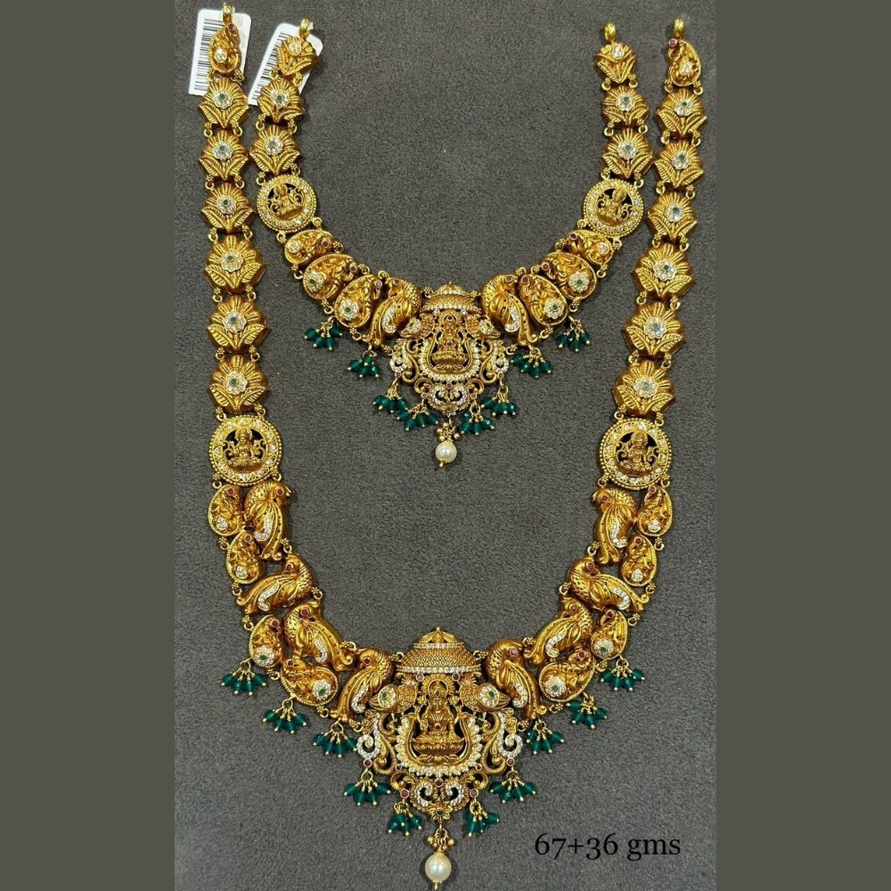 Elegant Fusion Gold Haram Necklace Set