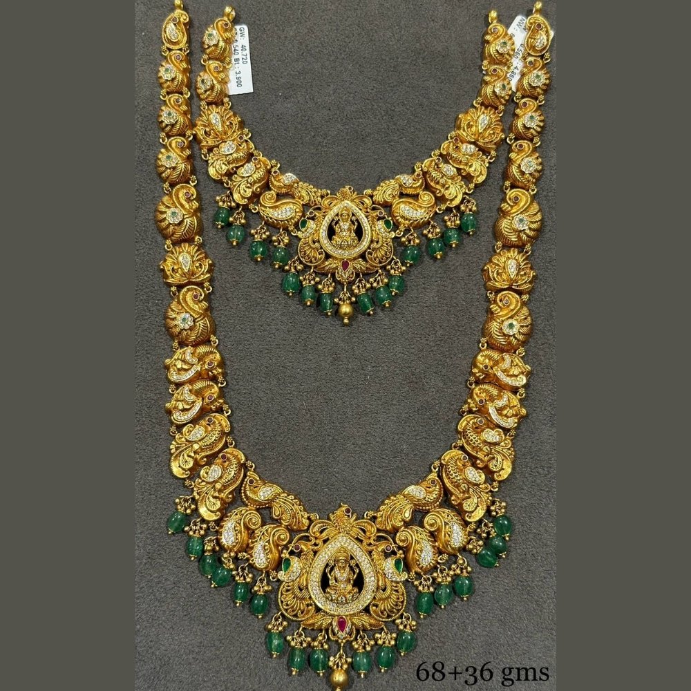 Stylish Gold Haram Necklace Set