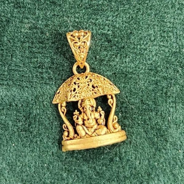 Elegant Gold God Pendant with Gemstone Shine