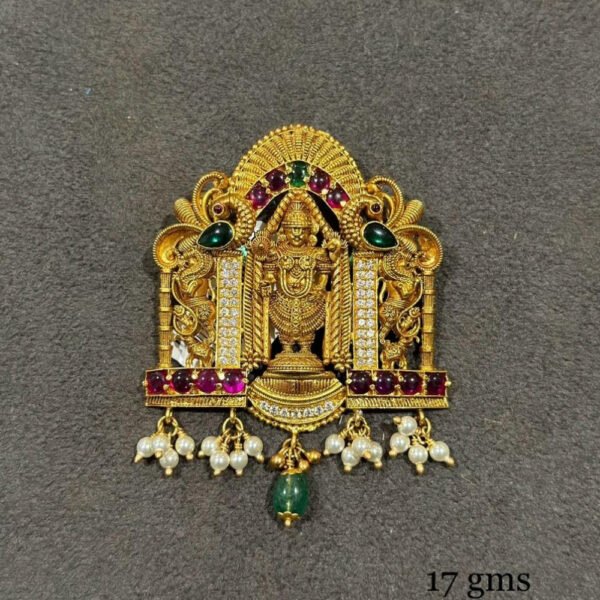 Balaji Gold Stone Locket