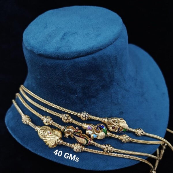 Elegant Peacock Mugappu Chain: A Regal Touch of Tradition